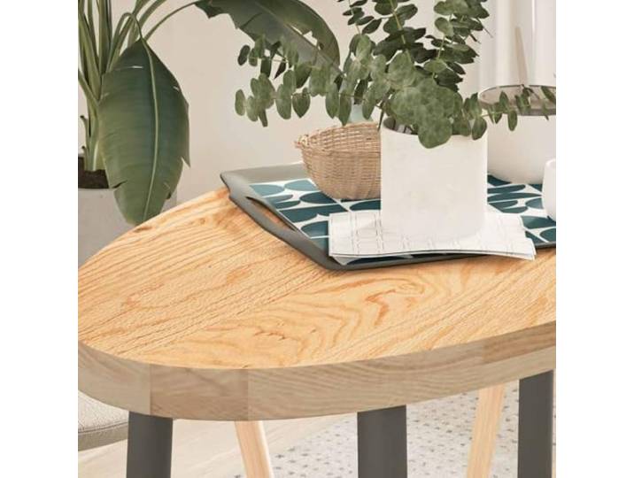 HEFZGDB Massivholz Tischplatte Eiche Oval 100x50x4 cm Robuste Tischplatte aus massiver Eiche für Couchtisch Beistelltisch Stehtisch Langlebige mit natürlicher Schimmelresistenz
