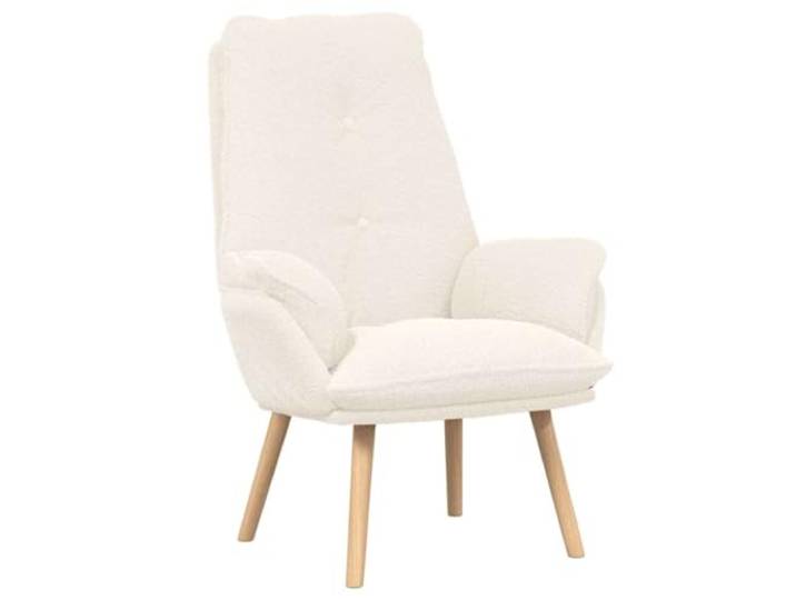 KDVXBCQJH Relaxsessel Creme 69x74x93 cm Sherpa Polstersessel Ergonomischer Fernsehstuhl mit weichem Lammfell Imitat Bezüge für gemütliche Stunden im Schlafzimmer oder Büro.