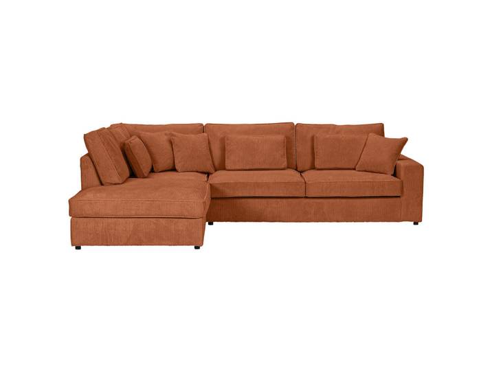 Carryhome Ecksofa, Rost, Kunststoff, Füllung: Schaumstoffflocken,Schaumstoffflocken,Schaumstoffflocken, Ottomane links, L-Form, 307x228 cm, seitenverkehrt erhältlich, Rücken echt, Wohnzimmer, Sofas & Couches, Wohnlandschaften, Ecksofas