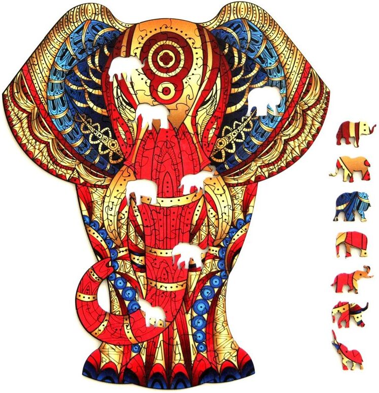 Eureka 3D Puzzle Rainbow Wooden Puzzle ELEPHANT