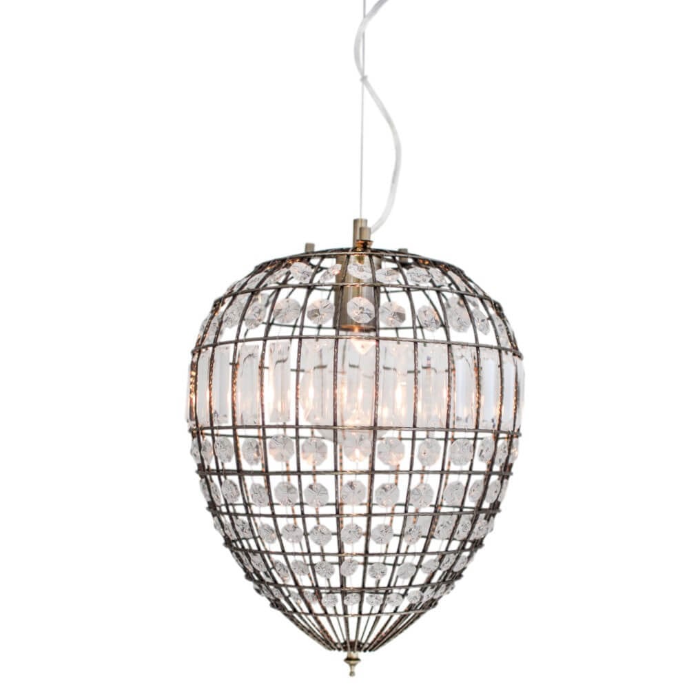 Hanglamp Amadeus By Rydéns antiek goud met glazen accenten