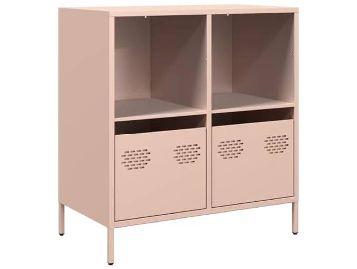 KGHFDVB Sideboard Rosa 68x39x73,5 cm Kaltgewalzter Stahl Mit Schubladen Und Offenen Fächern, Stabil, Pflegeleicht, Für Wohnzimmer, Schlafzimmer, Flur