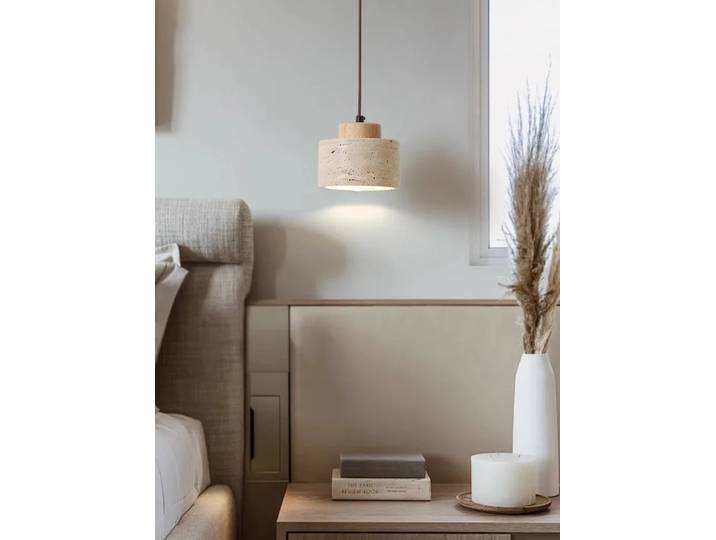 Vintage Restaurant jaune travertin suspension lampe chambre chevet crème Wabi-sabi Style Bar bureau lumière soucoupe volante salle à manger LED