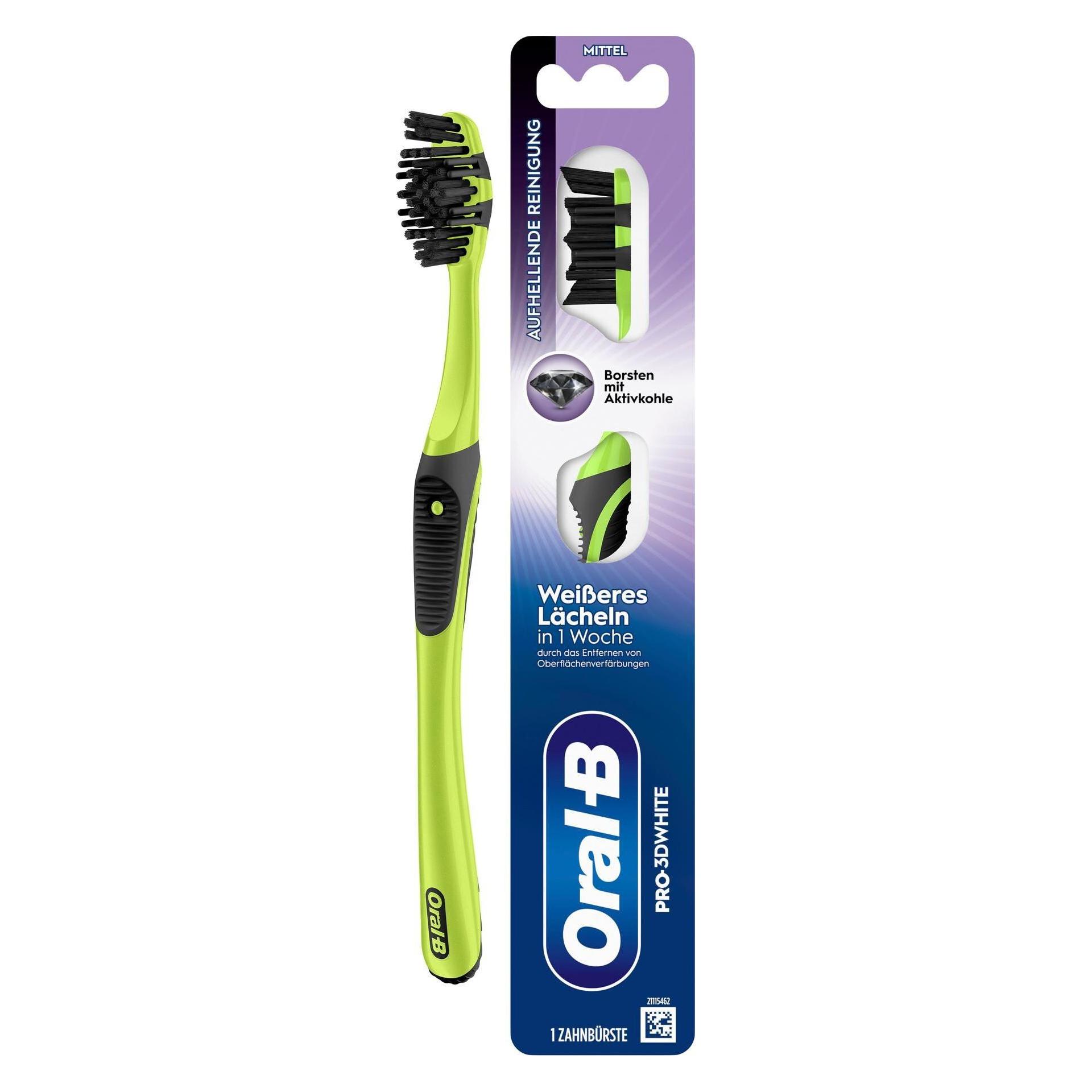 Oral-B Pro-3DWhite Aktivkohle 40 Medium Handzahnbürste (1x) (8700216459259)