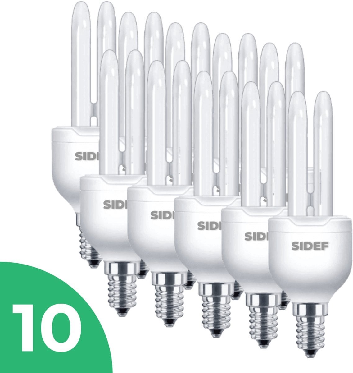 Sidef Stick Spaarlamp E14 15W Daglicht Niet Dimbaar 10 stuks