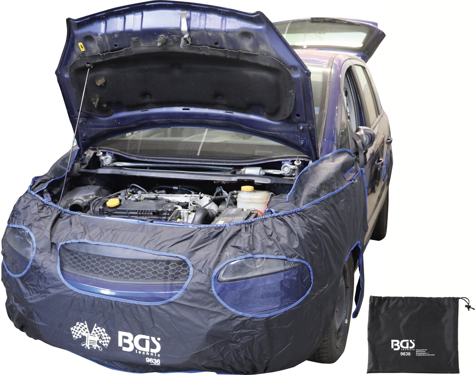 BGS technic PKW-Frontschoner aus Kunststoff mit Gummibändern für Fahrzeuge, 9636)