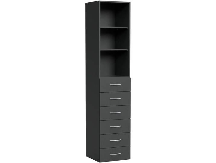 Standregal WIMEX Multiraumkonzept , grau (grafit), B:40cm H:185cm T:40cm, Holzwerkstoff, Regale, Standregal, planbar und erweiterbar