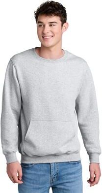 Port & Company PC78PKT Co Core Fleece Crewneck Pocket Sweatshirt in Ash size 4XL   Cotton Polyester