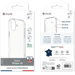 Muvit Coque Transparente 2m Recyclee Iphone 16 (Apple iPhone 16), Smartphone Hülle, Transparent