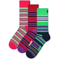 HAPPY SOCKS Happy Socks Unisex Socken, 3er Pack - Graphic Socks, Geschenkbox, Streifen, Baumwollmischung, Größe 36-40 in Bunt Bunt
