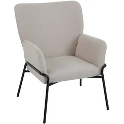 SVITA FREIA Loungesessel modern mit Armlehne Cocktailsessel Polsterstuhl Beige