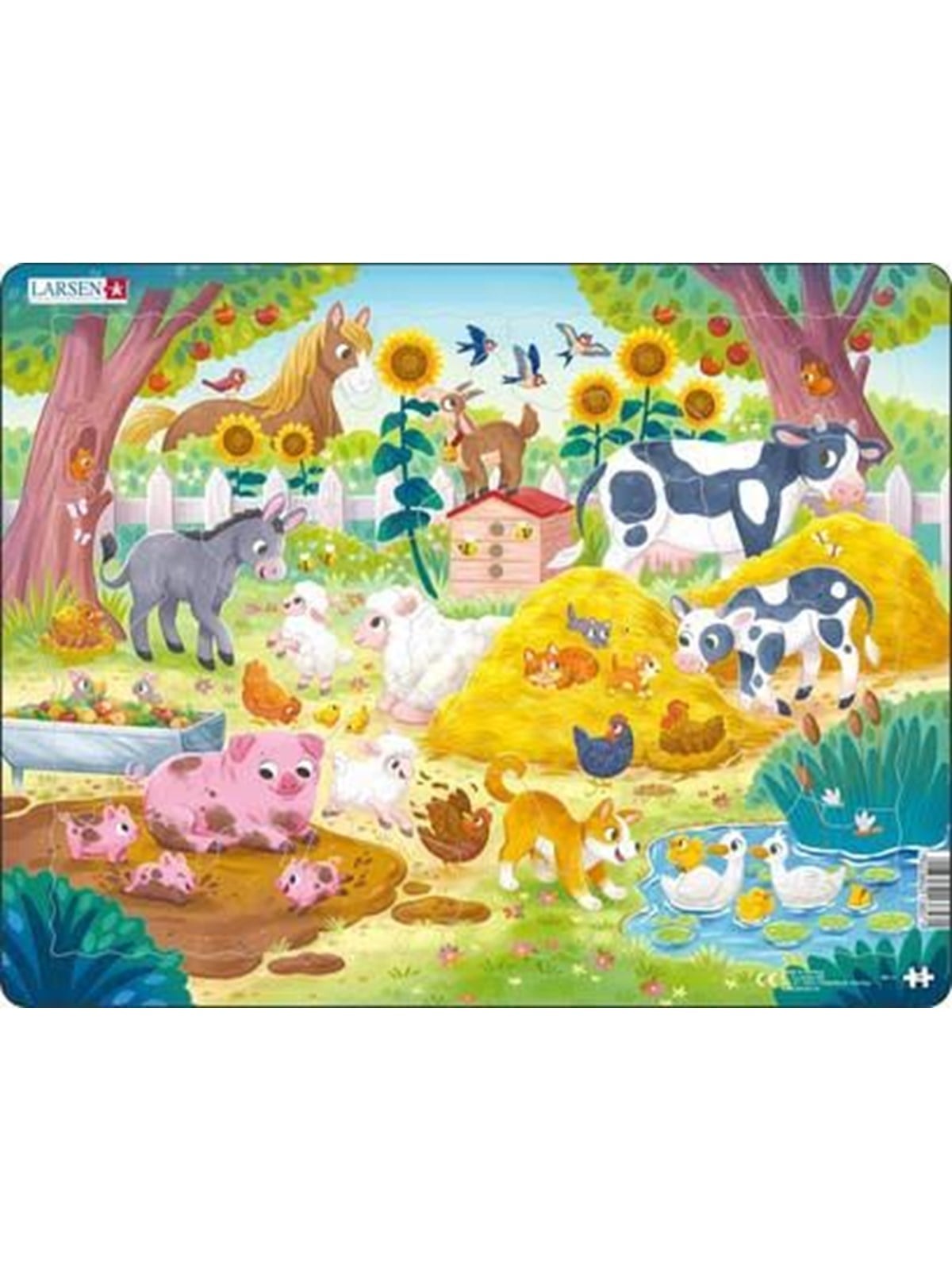 Larsen Puzzles Puzzle: Cute Farm Animals - 19 pieces Maxi (36.5 x 28.5 cm) 2D Puzzles