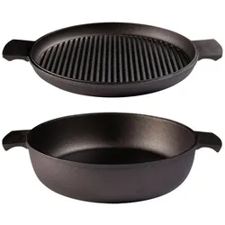 Skeppshult Cooking Set Cast Iron 27 cm Black, Pfannenset + Topfset, Schwarz
