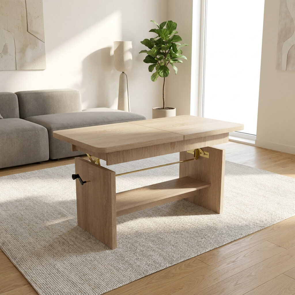 17 Stories Lift Top Coffee Table with Storage Sonoma 59cm H X 116cm W X 62cm D