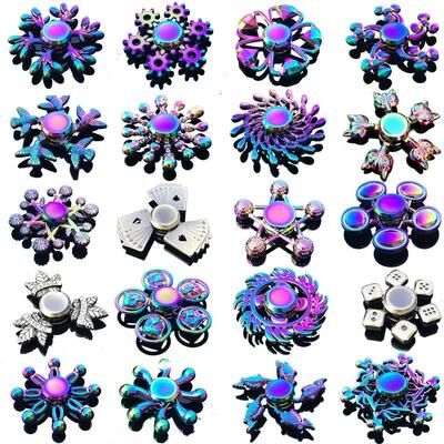 Inspired Living Rainbow Metal Fidget Spinner For Stress Relief, High Speed Finger Spinner 22
