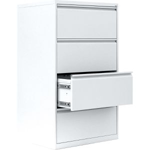 Lüllmann Hängeregisterschrank 561427, 2-bahnig, 4 Schübe, weiß