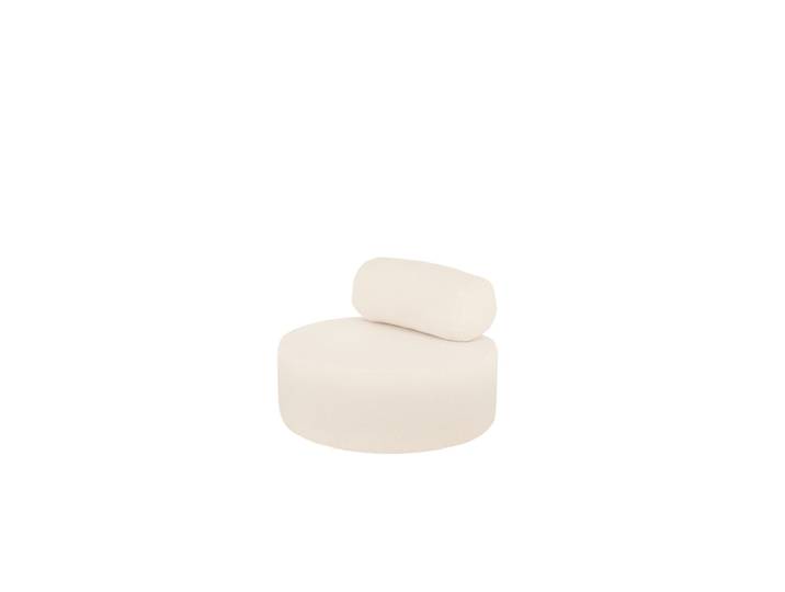 Fauteuil en bouclé rond couleur blanc 105x50cm