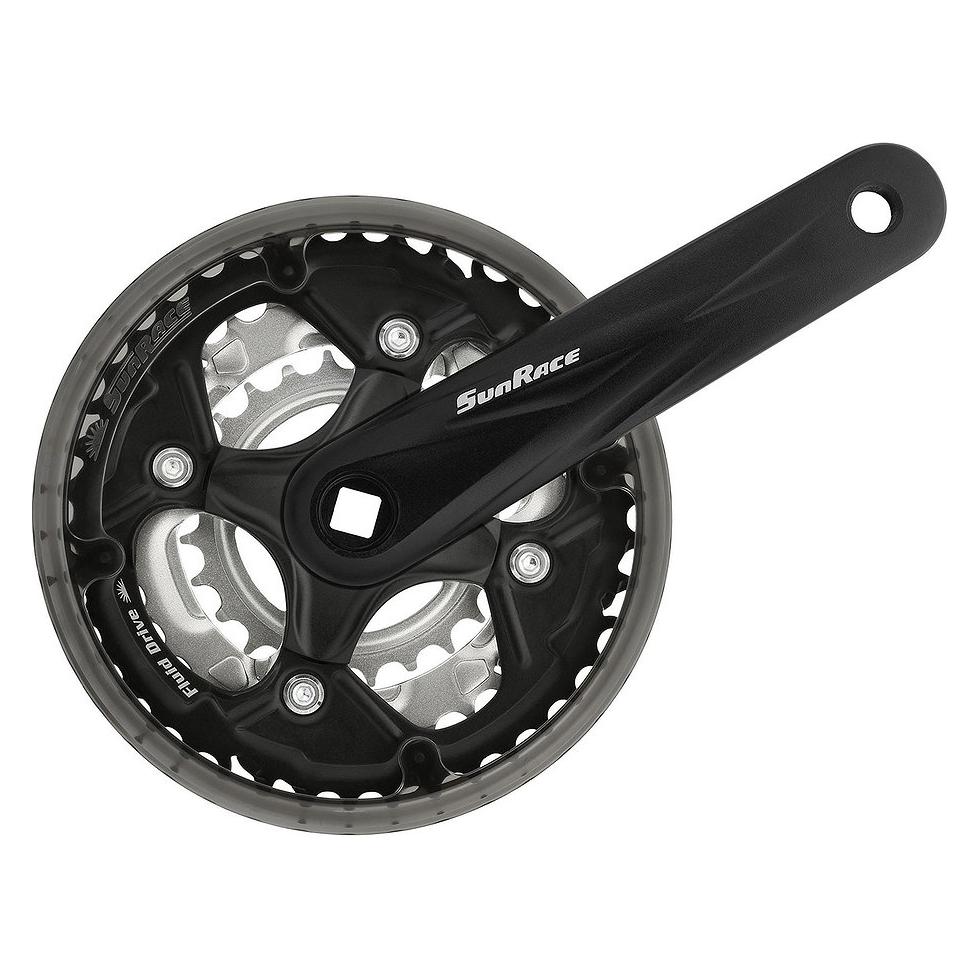 SunRace fcm500 Kettenradgarnitur, grau, Einheitsgrösse (160 mm) (FCM500-BOX)