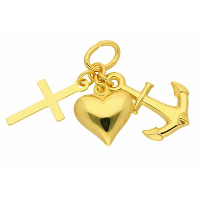 Kettenanhänger ADELIA´S "Anhänger Glaube - Liebe - Hoffnung 585 Gold ( 14K )", gold, Schmuckanhänger, Damen, Gold, Kettenanhänger, Goldanhänger Glaube-Liebe-Hoffnung