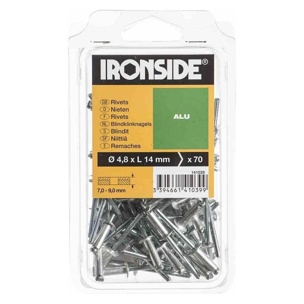 Ironside Blindnieten 4,8 x 14 mm Aluminium, Verpackungsinhalt: 70 Stück (141039)