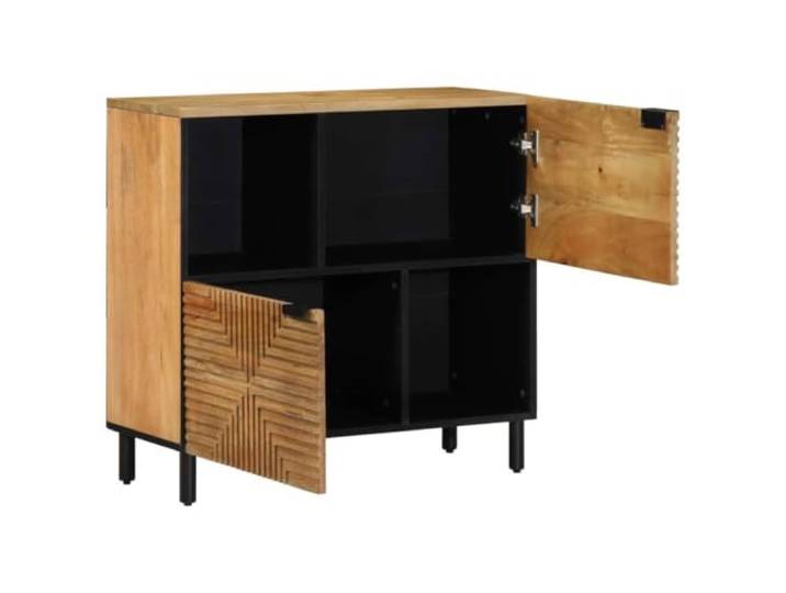 HKQWPBF Sideboard Braun 80x33x75 cm Massivholz Mango Massives Mangoholz, starke Oberplatte, reichlich Stauraum, für Bad Küche Schlafzimmer Flur Büro Esszimmer