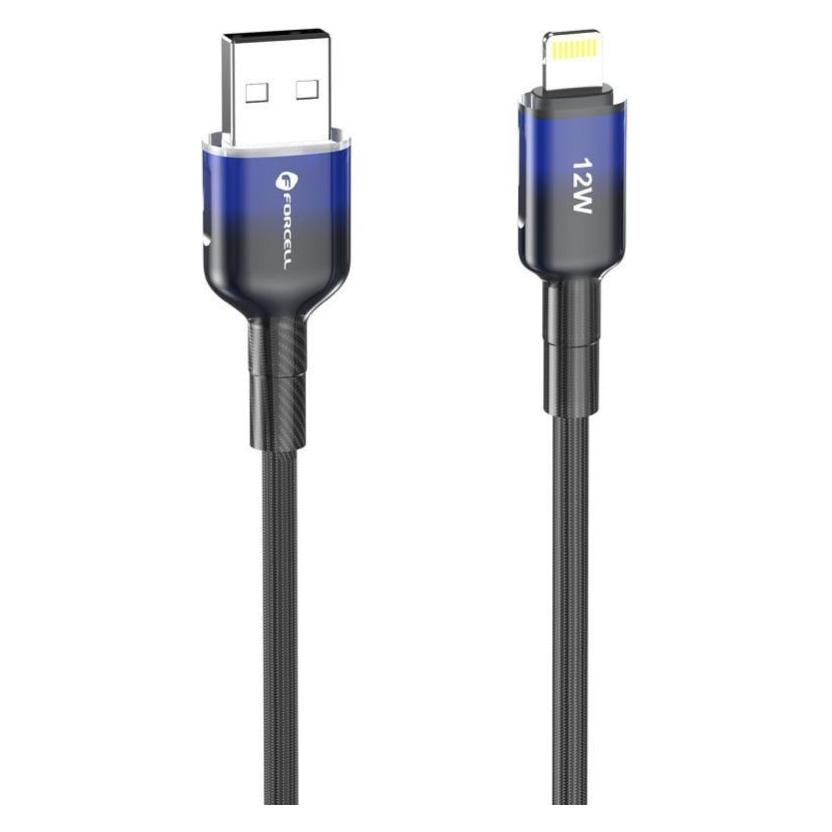 Forcell Cable F-ENERGY C353 cable USB A to Lightning 2,4A 12W Gradient 1 m black (1 m, USB 2.0, 12 W) (61372224)