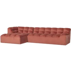Ecksofa Allure aus Samt, modern und weich gepolstert, links, Farbe Blush Rosa