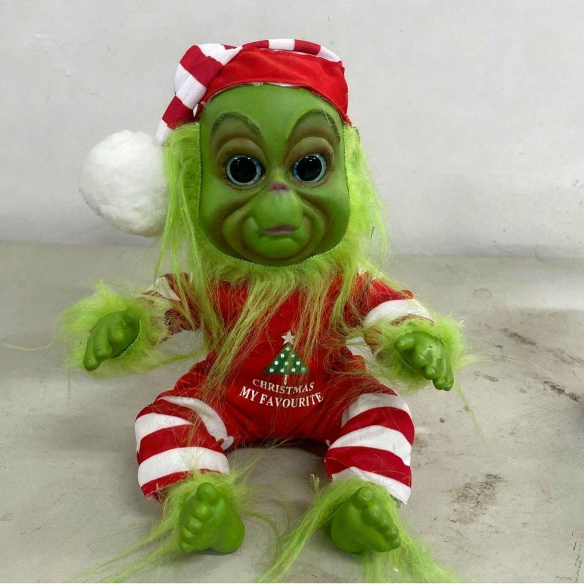 Gestreepte Grinch Kerstornament Grappige Feestdecoratie voor Volwassenen