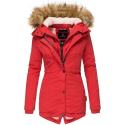 MARIKOO Damen Edler Wintermantel Winterparka mit Kunstfellkapuze Akira