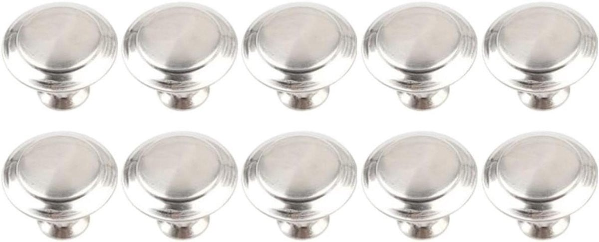 Set van 10 zilverkleurige RVS deurknoppen en ladehandvatten voor meubels