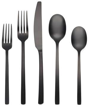 Cambridge Beacon Black Satin 45-Piece Flatware Set