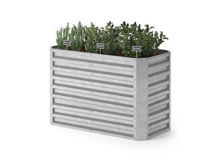OK-Living Hochbeet, Silber 120 x 60 cm zur Anzucht und Kultivierung von Gemüse und Kräutern