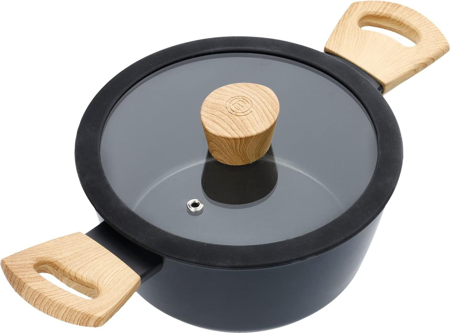 Aluminium antiaanbak Saute Pan voor inductie, 20 cm, zwart of wit