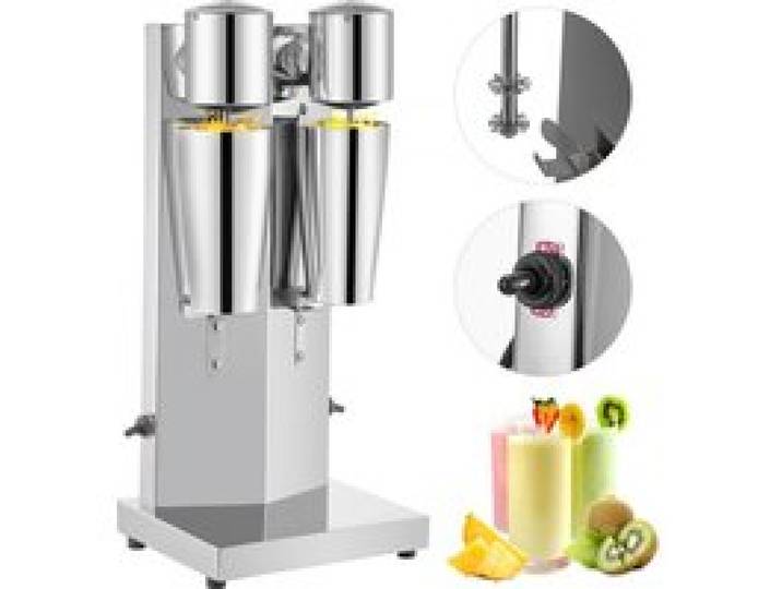 VEVOR Getränkemixer 150W, Milchshaker Elektrisch 800ml, Doppelköpfe, Silbrig, Elektrischer Mixer für Shakes, Cocktailmixer, Milchshake Maschine, Bar Mixer, Standmixer, Gewerbliche Privatgebrauch