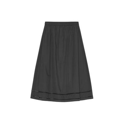 Midirock MOSHI MOSHI MIND "moshi moshi mind Skirt Brill", Damen, Gr. XL, schwarz (moonless night), Obermaterial: 100% Baumwolle, Röcke