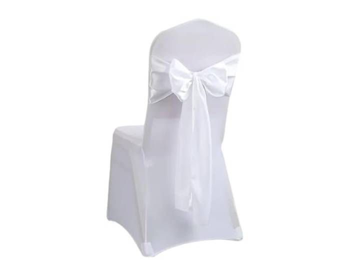 Stuhlschleifen für Hochzeiten 24PCS 17x275cm Himmelblau Satin Stuhl Schärpen Schleifen Abdeckung Bänder for Hochzeit Bankett Party Event Dekorationen(WHITE)