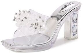 LightInthebox Women's Transparent Crystal Block Heels - Nightlife Party Sandals