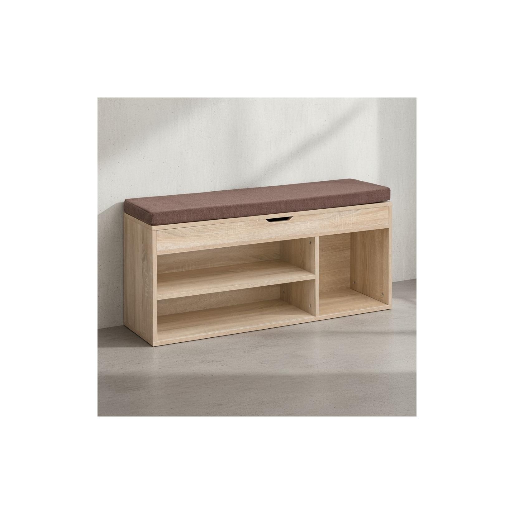 KADIMA DESIGN Garderobenbank mit Stauraum: Sitzkomfort, Funktionalität, Braun Stoffbezug, Viel Stauraum, Melaminharzbeschichtung