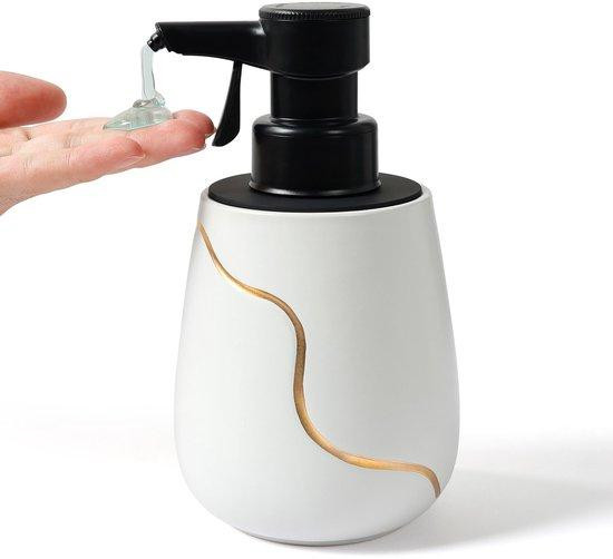 Unyqoos Contactloze automatische zeepdispenser met sensor, 560 ml, IPX5 waterdicht, instelbare dosering voor keuken en badkamer