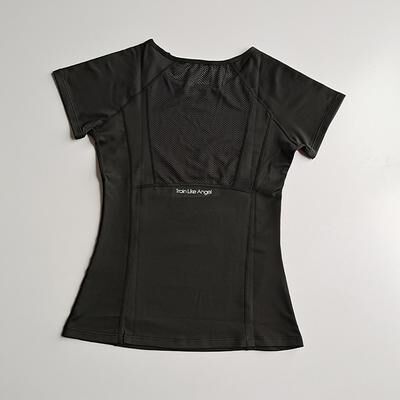Fusion Finds Women's Workout Shirt Quick Dry Mesh Yoga & Running Fitness T Shirt black m