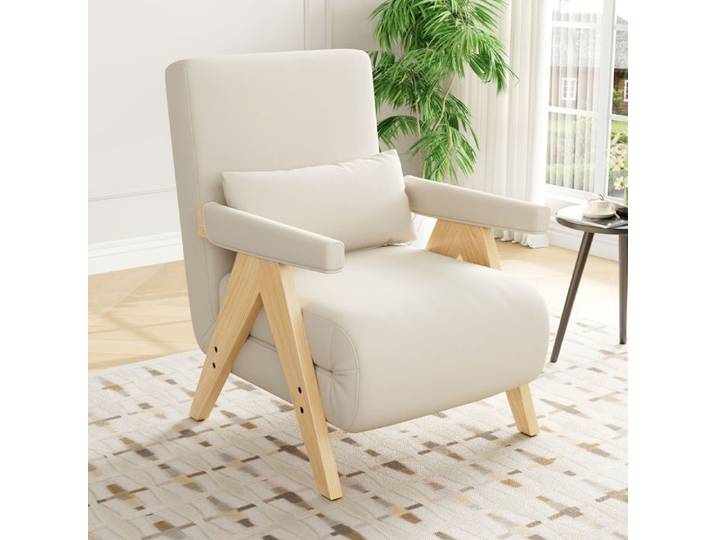 Fauteuil convertible 3-en-1 avec dossier réglable Beige FloraGrace