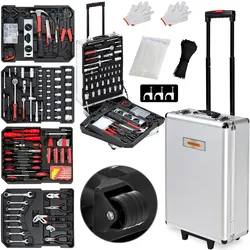 Casaria Deuba Werkzeugkoffer Trolley 50 x 37 x 23cm 899 tlg silber