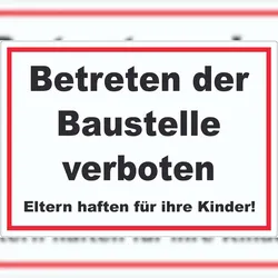 HB-Druck Betreten der Baustelle Aufkleber schwarz-weiß-rot A0 (841x1189mm)