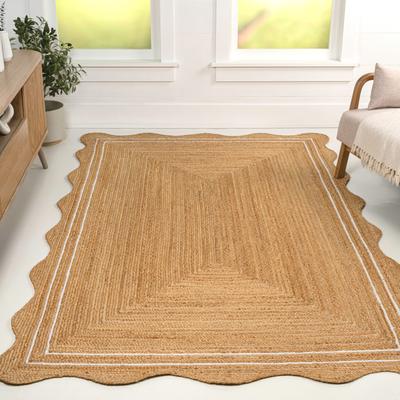 JONATHAN Y Seaside Cottage Scallop Edge Jute Area Rug