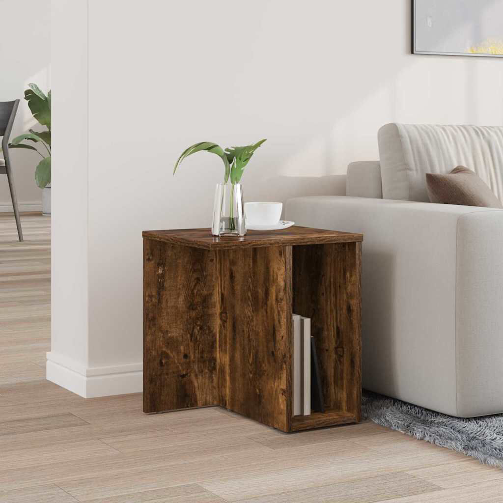 17 Stories End Table Smoked Oak 40cm H X 37cm W X 32cm D