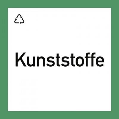 Wertstoffkennzeichnung "Kunststoffe", Folie, 300x300 mm