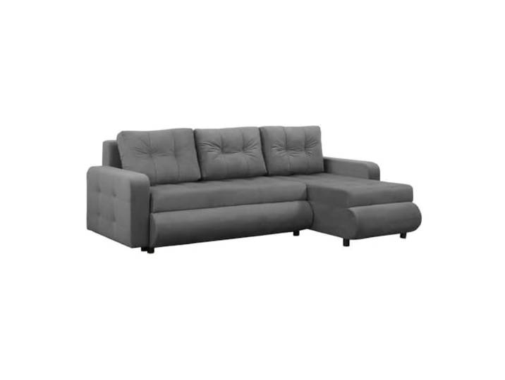 FORNIRO 24 Fabio Ecksofa 226x143x83cm Grau Wohnzimmer Couch Schlafsofa Mit Schlaffunktion & Bettkasten - L-Form - Kissen - Stoff Premium ausziehbar Gäste bequem Stauraum Design hochwertig robust