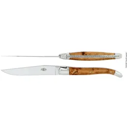 Forge de Laguiole Steakmesser / Tafelmesser Wacholder - glänzend - Set