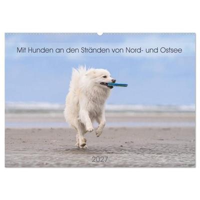 Mit Hunden an den Stränden von Nord- und Ostsee (Wandkalender 2027 DIN A2 quer), CALVENDO Monatskalender