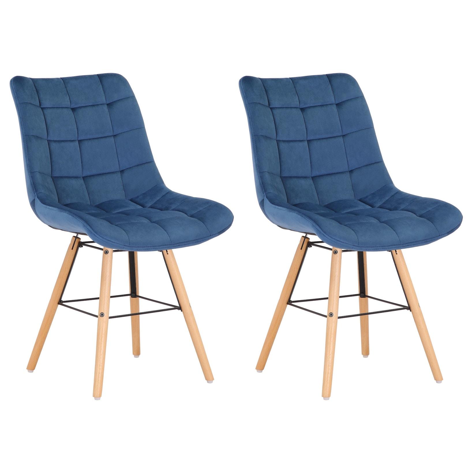 CLP 2er Set Stühle Leni Samt Farbe: blau